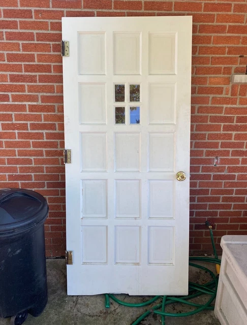 Vintage 1959 Front Entry / Exterior Door Solid Wood 79.5 x 35.75 x 1.75