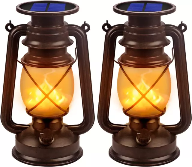 Solar Lantern Outdoor Hanging Solar Lights Dancing Flame Vintage Led Waterproof
