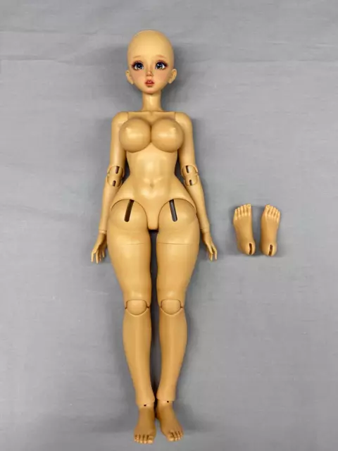 1/4 BJD Doll Bare Women Resin Ball Jointed Female Body Eyes Faceup Girl DIY Gift