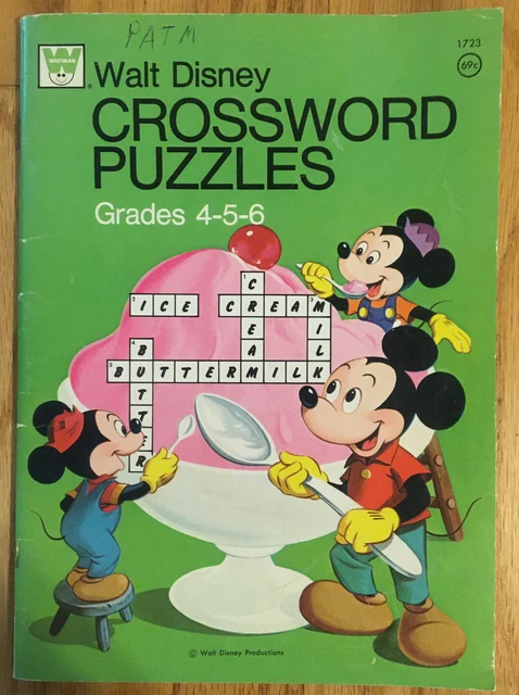 VINTAGE WHITMAN WALT Disney Crossword Puzzles/Coloring Book Pre-Owned £