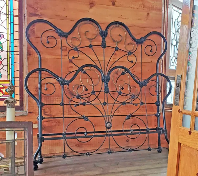 Victorian Queen Size Brass And Iron Bed