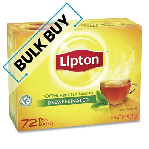 Tea Bags, Decaffeinated, 72/box | Bulk order of 2 Boxes