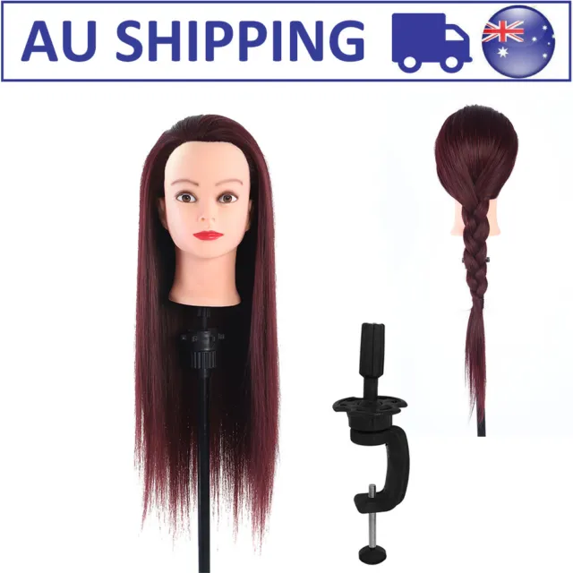 23.6'' Hair Training Head Hairdressing Practice Styling Mannequin Doll + Clamp