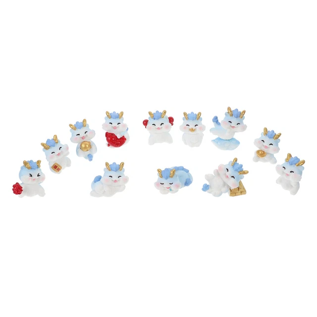 12 Pcs Décor De Voiture Mini-figurines D'animaux Tableau De Bord