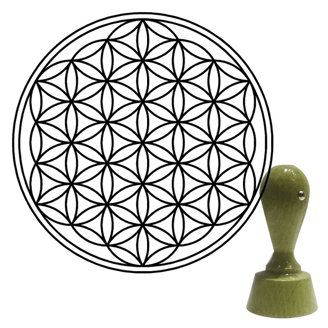 Holzstempel Blume des Lebens Stempel Ornament Größen zur Wahl 20 bis 100 mm