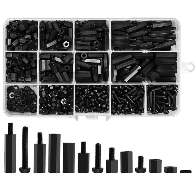 600pcs M3 Male Female Nylon Hex Spacer, Screws, M2533