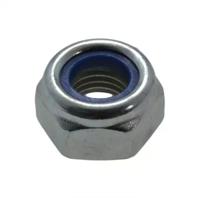 Qty 100 Metric Fine Hex Nyloc Nut M12 (12mm) 1.25mm Pitch Zinc Plated Insert ZP