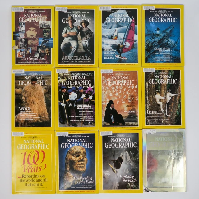 NATIONAL GEOGRAPHIC MAGAZINE 1988 Set of 12, Complete Year, Full Year