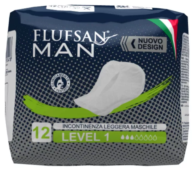 Flufsan Incontinence Pads for Men with Built-in 'Pocket' - 2 sizes available 3