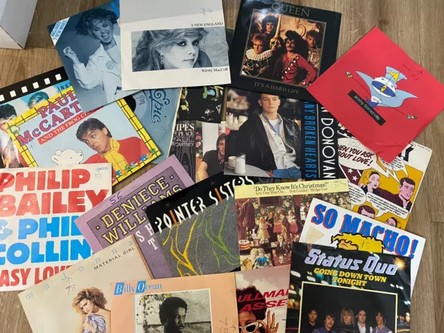 80s 7 inch vinyl singles Mixed Lot Of 20 Instant Record Collection