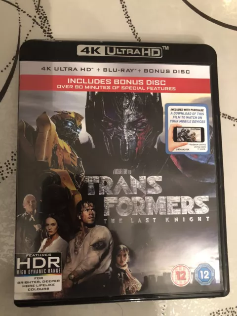 Transformers The Last Knight Blu Ray 4k UK VF Comme Neuf