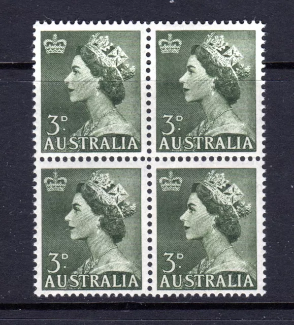 1953 ***MUH*** QE II 3d GREEN - COIL BLOCK of 4 - SG 262ab - SUPERB.