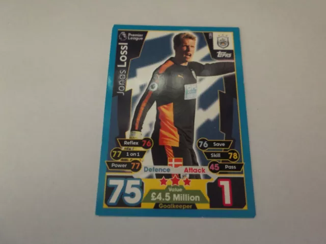 Topps Match Attax 17/18 ""JONAS LOSSL"" #128 Huddersfield Town FC Sammelkarte