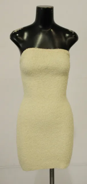 Alix NYC Women's Strapless Textured Cleo Mini Dress EJ1 Bone Small NWT
