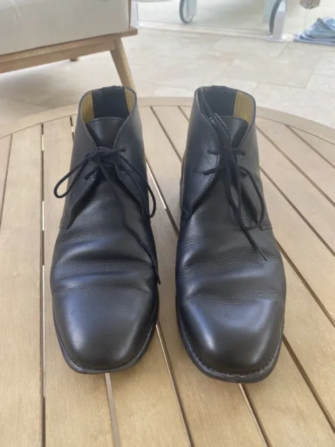 RM Williams Black Simpson Lace Up Leather Boot Size 9 G Made In Australia