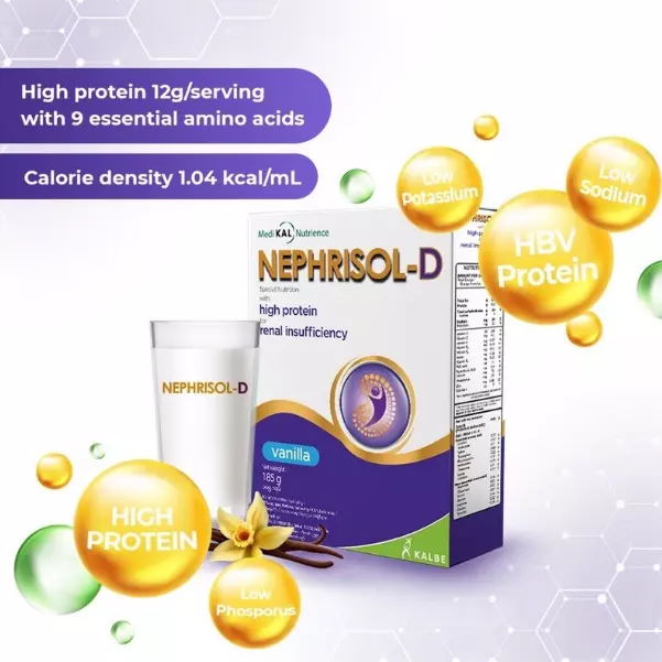 Nephrisol-D Alto en calorías, alto contenido de proteínas mantener peso corporal e IMC - Vainilla