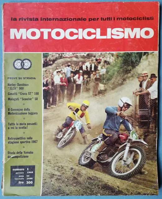 Motociclismo-Gennaio 1968-Prove Harley-Davidson  Xlch 900-Cimatti Cross 160-