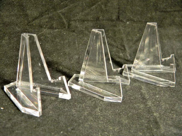 Lot of THREE Small Acrylic Easel Display Stands