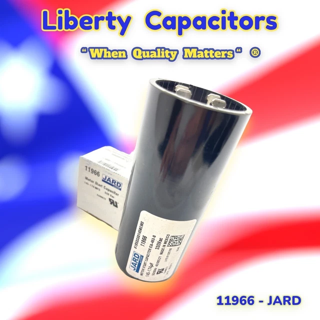 11966 - JARD Motor Start Capacitor 145 - 174 MFD X 330 VAC BY LIBERTY CAPACITORS