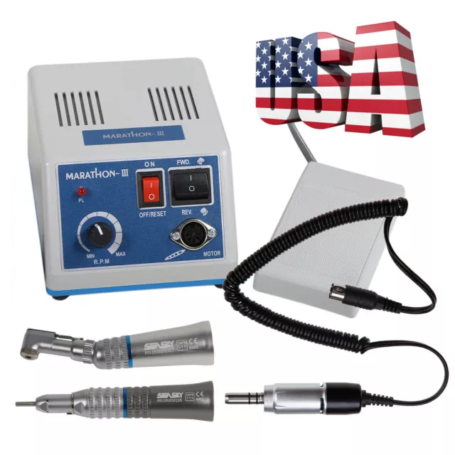 Dental Lab Marathon N3 Electric Micromotor + 35K 35000 RPM Motor+ 2*Handpiece US