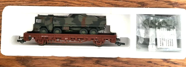 Wagon Roco Minitanks HO Réf. 827 – Transport Camion Lourd Samms DB Léopard 2 – Édition Limitée
