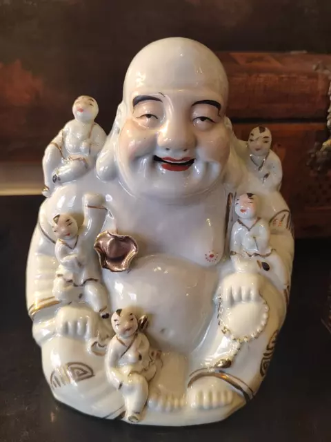 Antique Famille Rose Chinese Buddha Cultural Porcelain Sculpture Museum