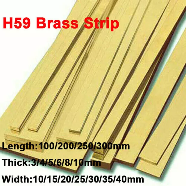 Brass Flat Bar Plate Strip Metal Solid Rod Section 100 200 250 300mm 3mm~10mm