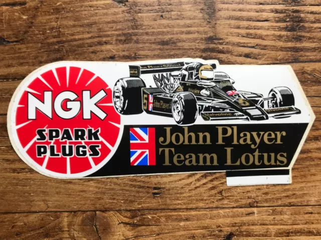 John Player Team Lotus Formula 1 sticker 1977 NGK Spark Plugs