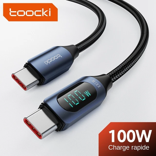 CÂBLE USB C Vers USB C 100W 5A Charge Rapide Câble USBC Vers USBC Nylon Tressé T... EUR 13,60 - FR