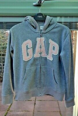 Girls Gap Logo Grey Marl Fleece Lined Zip Hoodie Jacket XXL (14-16 Years) *VGC*
