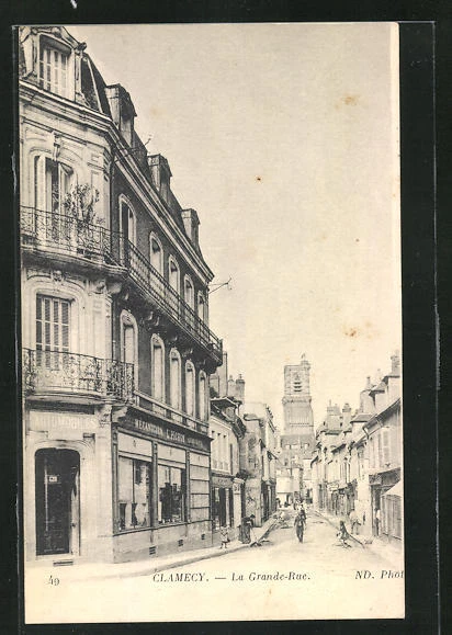 CPA Clamecy, la Grande-Rue