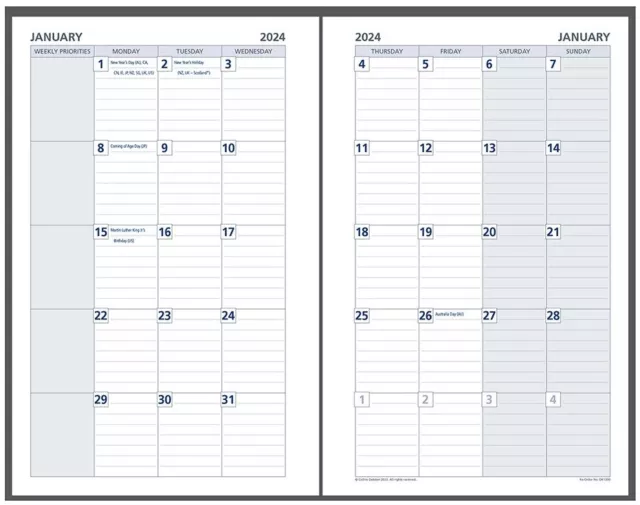 Debden: Desk Dayplanner Refill 2024 - Month to View