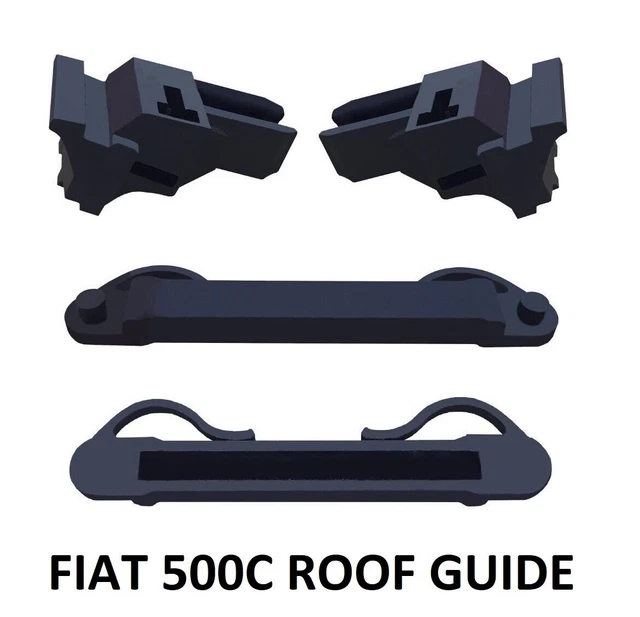 Kit Réparation Capote Fiat 500 Cabrio (500C) - 22 Pièces - Rails, Clips, Pièces Plastique - Noir - Fabriqué En Italie