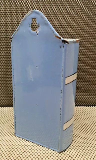 Antik Pressol Klistier 2L Emaille -blau Streifen Weiß Deko Vintage 4