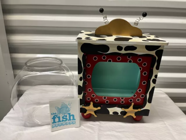 Unique Style Fish Network Fish Bowl With Decorative Frame!!