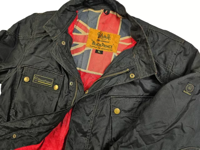 HOT ITALY Men BELSTAFF @ BLACK PRINCE BIKER PARKA COATED NYLON Jacket XL (Fit L) 3