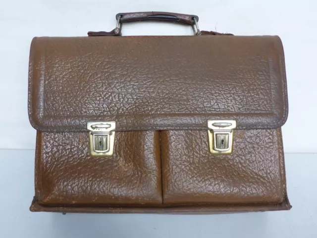 alte Aktentasche Ledertasche Schultasche Arbeitstasche Tasche Leder vintage DDR?