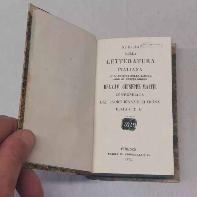 (Maffei) Storia della letteratura italiana 1851 Cardinali e c.