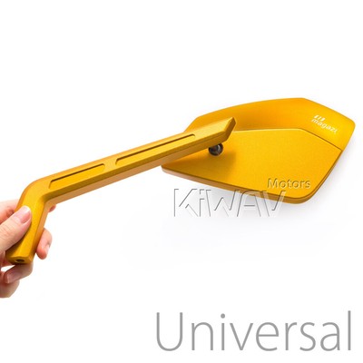 grand or jaune moto rétroviseurs CNC aluminum Cleaver look pour brat 