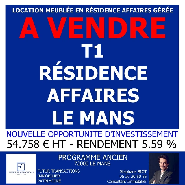 72000 Le Mans - Studio Meublé - 18 M² - Pour Investisseur