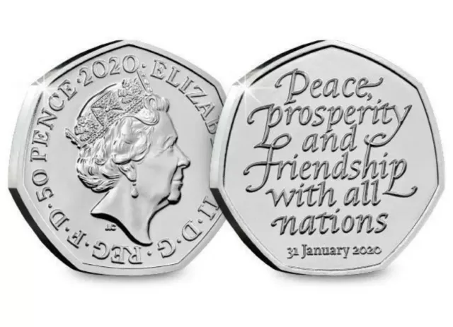Official UK Brexit 50p Coin Brand New 31st January 2020 ....T0006
