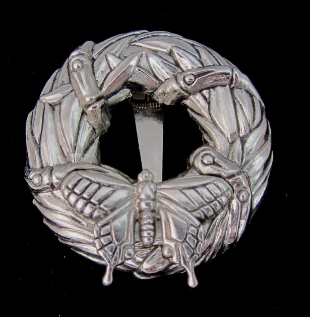 John Hardy Silver Tone Butterfly Wreath Purse Dress or Hair Clip