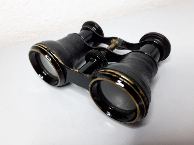 Old Opera Glasses With Leather Case Antico Binocolo Da Teatro Con Custodia Pelle