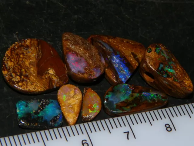 NIce Cut/Polished/Drilled Boulder Opal Parcel 28cts Some Fires Queensland Au NR