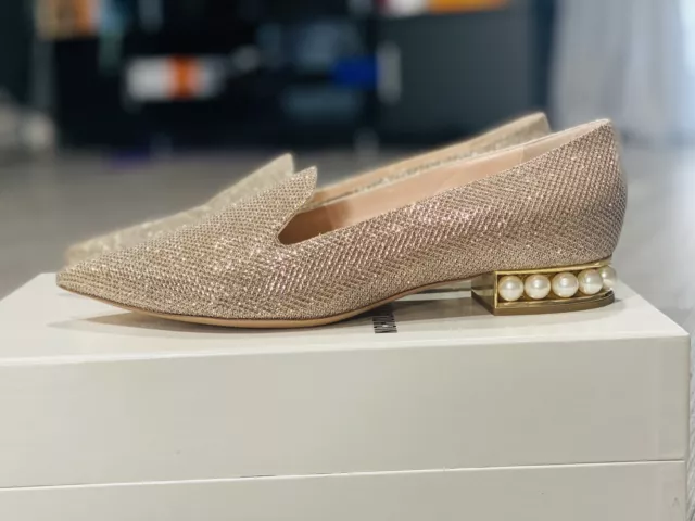 Brand New Nicholas Kirkwood Gold Pearl Loafers Size 37 $695