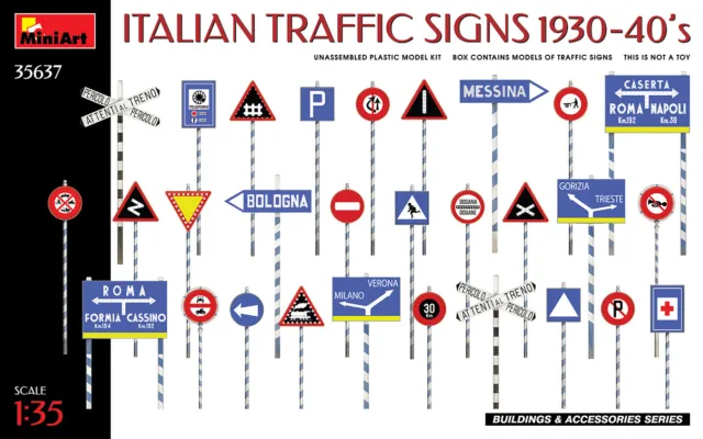 (MIN35637) - Miniart 1:35 - Italian Traffic Signs 1930-40's