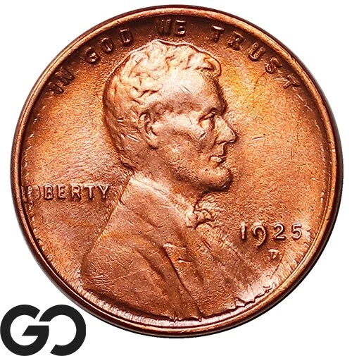 1925-D Lincoln Cent Wheat Penny, RED, Choice BU++ RD Better Date ** Free S/H!