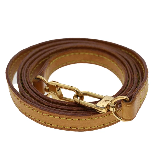 LOUIS VUITTON Shoulder Strap Leather 43.3"" Beige LV Auth 48555