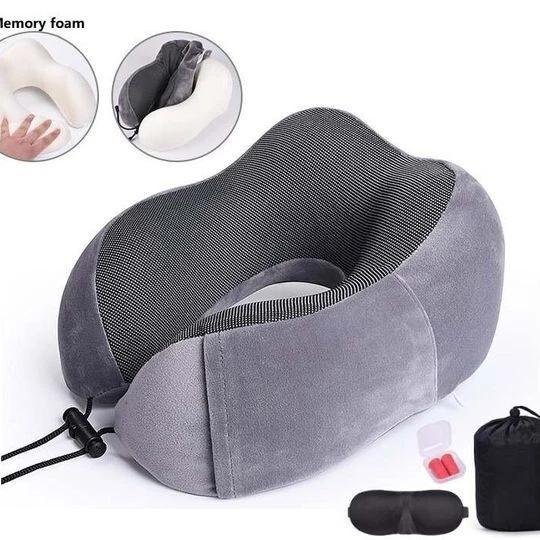 Car Airplane Travel Neck Pillow Soft Velvet Memory Foam with Sleep Mask 🔥✈️