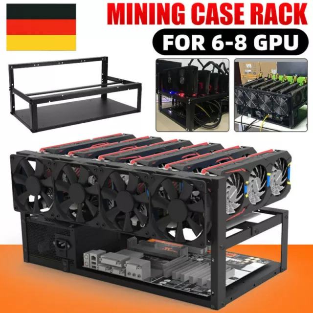 6GPU Mining Case Rack Motherboard Bracket Open Air Mining Rig Frame Holder Steel
